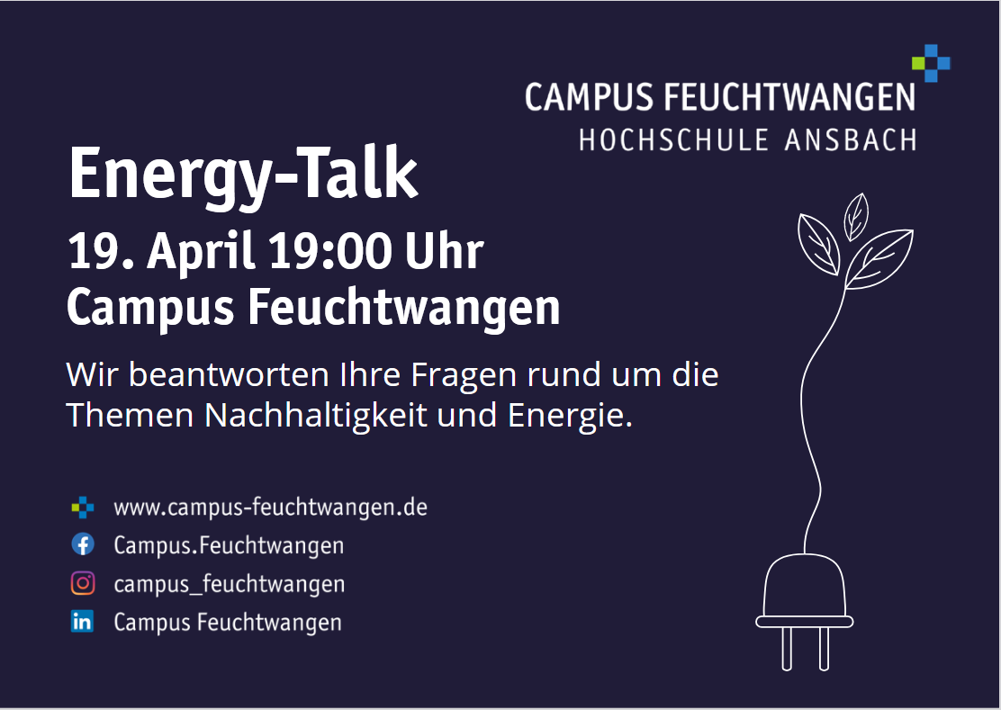 Einladung zum Energy Talk am 19. April um 19:00 Uhr am Campus Feuchtawngen
