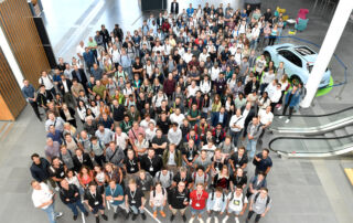 Gruppenbild der Studierenden, die die Messe besucht haben