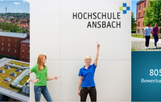 Banner von StudyCheck: Mit der Hochschule Ansbach im Hintergrund